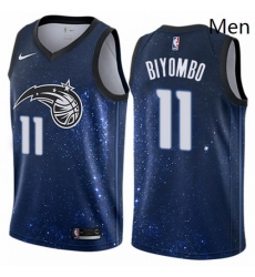 Mens Nike Orlando Magic 11 Bismack Biyombo Authentic Blue NBA Jersey City Edition