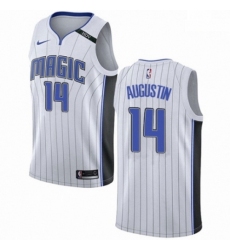 Mens Nike Orlando Magic 14 DJ Augustin Authentic NBA Jersey Association Edition