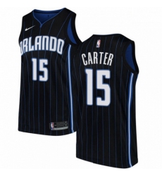 Mens Nike Orlando Magic 15 Vince Carter Authentic Black Alternate NBA Jersey Statement Edition