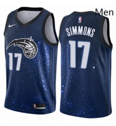 Mens Nike Orlando Magic 17 Jonathon Simmons Swingman Blue NBA Jersey City Edition 