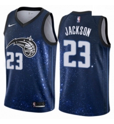 Mens Nike Orlando Magic 23 Justin Jackson Swingman Blue NBA Jersey City Edition 