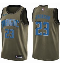 Mens Nike Orlando Magic 23 Justin Jackson Swingman Green Salute to Service NBA Jersey 