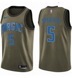 Mens Nike Orlando Magic 5 Marreese Speights Swingman Green Salute to Service NBA Jersey 