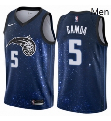 Mens Nike Orlando Magic 5 Mohamed Bamba Swingman Blue NBA Jersey City Edition 