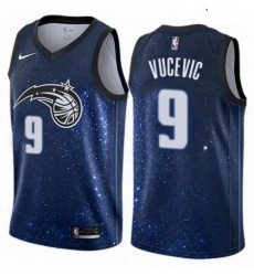 Mens Nike Orlando Magic 9 Nikola Vucevic Swingman Blue NBA Jersey City Edition