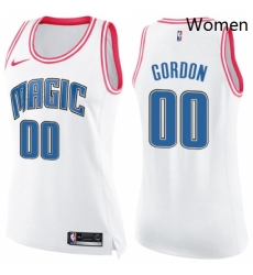 Womens Nike Orlando Magic 0 Aaron Gordon Swingman WhitePink Fashion NBA Jersey