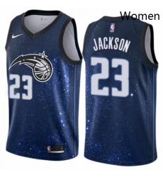 Womens Nike Orlando Magic 23 Justin Jackson Swingman Blue NBA Jersey City Edition 