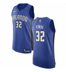 Womens Nike Orlando Magic 32 Shaquille ONeal Authentic Royal Blue Road NBA Jersey Icon Edition