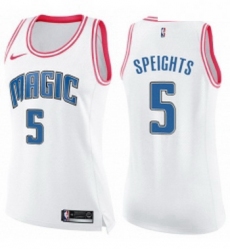 Womens Nike Orlando Magic 5 Marreese Speights Swingman WhitePink Fashion NBA Jersey 