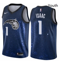Youth Nike Orlando Magic 1 Jonathan Isaac Swingman Blue NBA Jersey City Edition