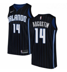 Youth Nike Orlando Magic 14 DJ Augustin Authentic Black Alternate NBA Jersey Statement Edition