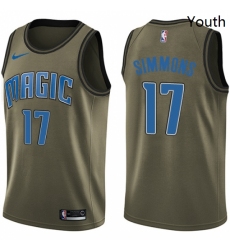 Youth Nike Orlando Magic 17 Jonathon Simmons Swingman Green Salute to Service NBA Jersey 
