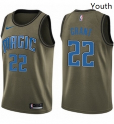 Youth Nike Orlando Magic 22 Jerian Grant Swingman Green Salute to Service NBA Jersey 