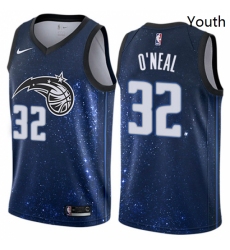 Youth Nike Orlando Magic 32 Shaquille ONeal Swingman Blue NBA Jersey City Edition