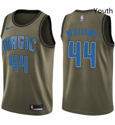 Youth Nike Orlando Magic 44 Jason Williams Swingman Green Salute to Service NBA Jersey