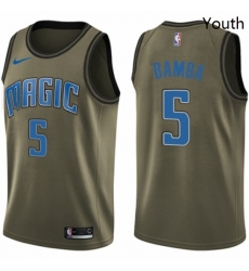 Youth Nike Orlando Magic 5 Mohamed Bamba Swingman Green Salute to Service NBA Jersey 