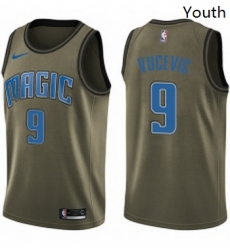 Youth Nike Orlando Magic 9 Nikola Vucevic Swingman Green Salute to Service NBA Jersey