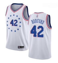76ers #42 Al Horford White Basketball Swingman Earned Edition Jersey