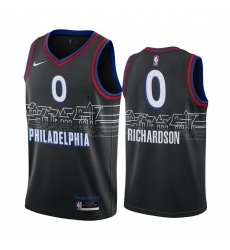 Men Nike Philadelphia 76ers 0 Josh Richardson Black NBA Swingman 2020 21 City Edition Jersey