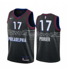 Men Nike Philadelphia 76ers 17 Vincent Poirier Black NBA Swingman 2020 21 City Edition Jersey
