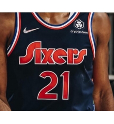 Men Nike Philadelphia 76ers Joel Embiid Navy Blue Stitched NBA Jersey