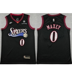 Men Philadelphia 76ers 0 Tyrese Maxey Black 2025 Classic Edition Stitched Stitched Jersey Men Philadelphia 76ers 0 Tyrese Maxey Black 2025 Classic Edition Stitched Stitched Jersey