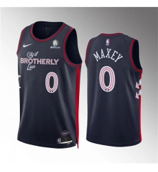 Men Philadelphia 76ers 0 Tyrese Maxey Navy 2023 24 City Edition Stitched Jersey
