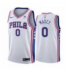 Men Philadelphia 76ers 0 Tyrese Maxey White Association Edition Stitched Jersey 606