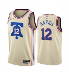Men Philadelphia 76ers 12 Tobias Harris Cream NBA Swingman 2020 21 Earned Edition Jersey