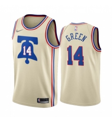 Men Philadelphia 76ers 14 Danny Green Cream NBA Swingman 2020 21 Earned Edition Jersey