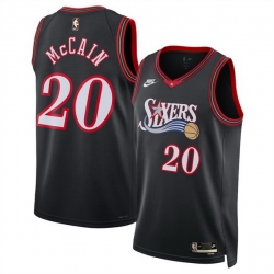 Men Philadelphia 76ers 20 Jared McCain Black 2025 Classic Edition Stitched Jersey