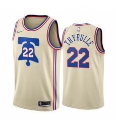 Men Philadelphia 76ers 22 Matisse Thybulle Cream NBA Swingman 2020 21 Earned Edition Jersey