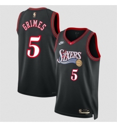 Men Philadelphia 76ers 5 Quentin Grimes Black 2025 Classic Edition Stitched Jersey Men Philadelphia 76ers 5 Quentin Grimes Black 2025 Classic Edition Stitched Jersey