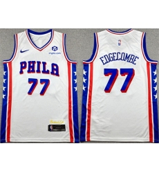 Men Philadelphia 76ers 77 V  J  Edgecombe White Association Edition Stitched Stitched Jersey