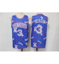 Men Philadelphia 76ers Allen Iverson 3 hwc jersey tear up pack Swingman Jersey