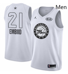 Mens Nike Jordan Philadelphia 76ers 21 Joel Embiid Swingman White 2018 All Star Game NBA Jersey