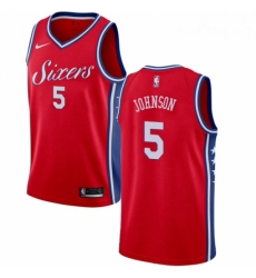 Mens Nike Philadelphia 76ers 5 Amir Johnson Swingman Red Alternate NBA Jersey Statement Edition 