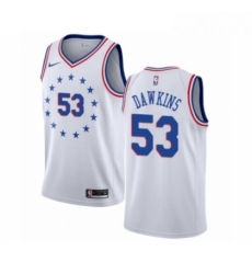 Mens Nike Philadelphia 76ers 53 Darryl Dawkins White Swingman Jersey Earned Edition 