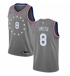 Mens Nike Philadelphia 76ers 8 Zhaire Smith Swingman Gray NBA Jersey City Edition 