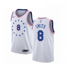 Mens Nike Philadelphia 76ers 8 Zhaire Smith White Swingman Jersey Earned Edition 