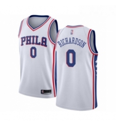 Mens Philadelphia 76ers 0 Josh Richardson Authentic White Basketball Jersey Association Edition 