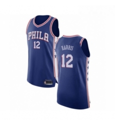 Mens Philadelphia 76ers 12 Tobias Harris Authentic Blue Basketball Jersey Icon Edition 