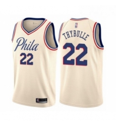 Mens Philadelphia 76ers 22 Mattise Thybulle Authentic Cream Basketball Jersey City Edition 