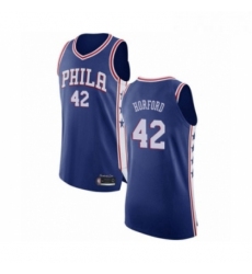 Mens Philadelphia 76ers 42 Al Horford Authentic Blue Basketball Jersey Icon Edition 