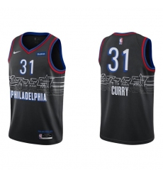 Nike Philadelphia 76ers 31 Seth Curry Black NBA Swingman 2020 21 City Edition Jersey