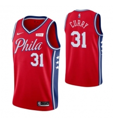 Nike Philadelphia 76ers 31 Seth Curry Red 2019 20 Statement Edition NBA Jersey
