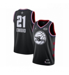 Womens Jordan Philadelphia 76ers 21 Joel Embiid Swingman Black 2019 All Star Game Basketball Jersey