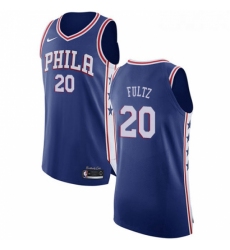 Womens Nike Philadelphia 76ers 20 Markelle Fultz Authentic Blue Road NBA Jersey Icon Edition