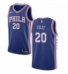 Womens Nike Philadelphia 76ers 20 Markelle Fultz Swingman Blue Road NBA Jersey Icon Edition