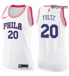 Womens Nike Philadelphia 76ers 20 Markelle Fultz Swingman WhitePink Fashion NBA Jersey